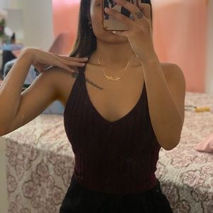 Debut | Maroon Top w/ Criss Cross Back